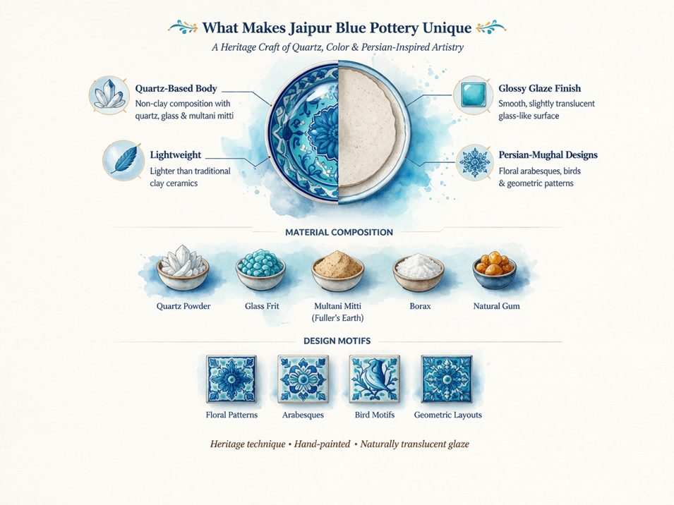 What Makes Jaipur Blue Pottery Unique