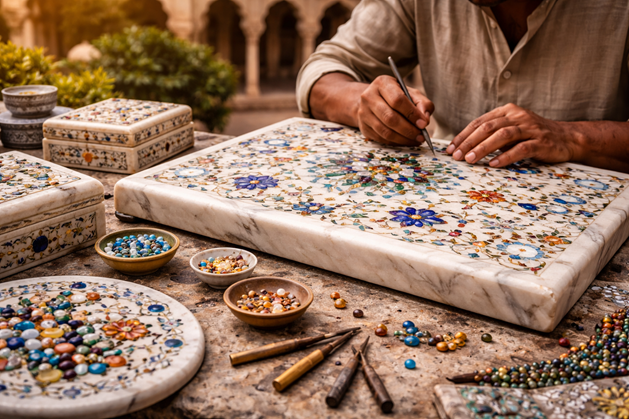 Marble Inlay And Stone Craft From Rajasthan