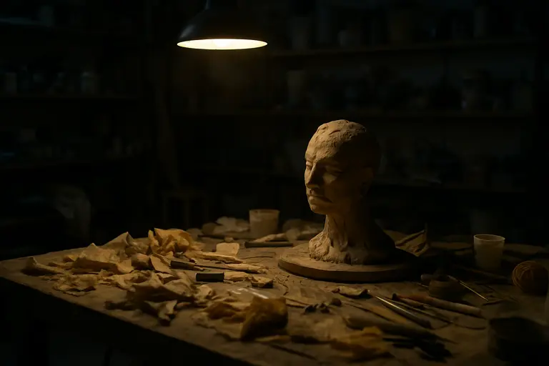 A maker arranging materials before photographing a handmade item