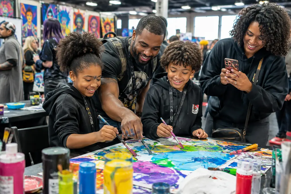 Family Engagement in Art through cosplay crafts and walking at a Detroit convention